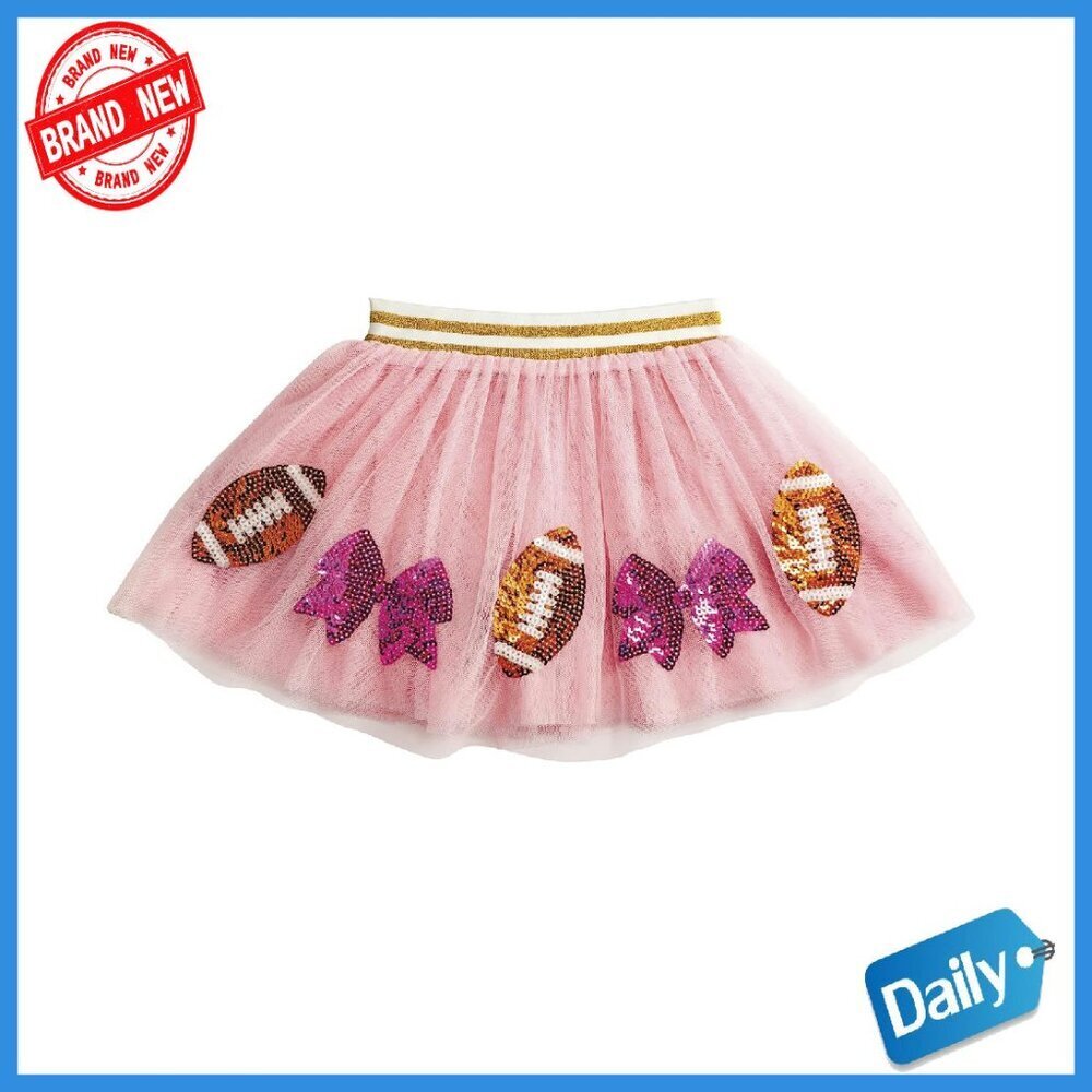 Sequin Football Tutu Girls Dance Skirt 3T-5T Layered Mesh